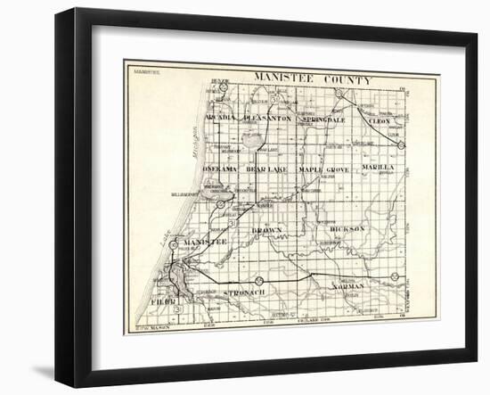 1930, Manistee County, Arcadia, Pleasanton, Springdale, Cleon, Onekama, Bear Lake, Maple Grove, Mic-null-Framed Giclee Print