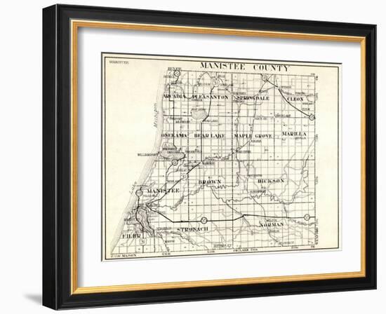 1930, Manistee County, Arcadia, Pleasanton, Springdale, Cleon, Onekama, Bear Lake, Maple Grove, Mic-null-Framed Giclee Print