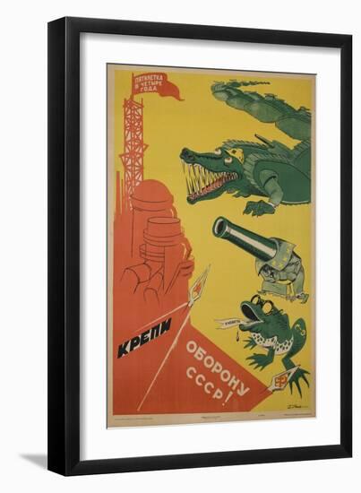 1930 USSR CCCP Soviet Union Propaganda Poster 5 Year Plan in 4 Years-null-Framed Giclee Print