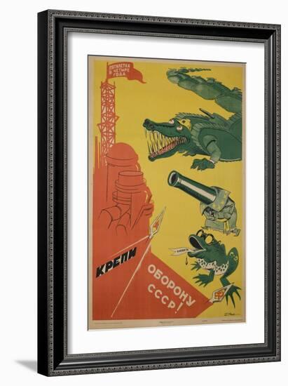 1930 USSR CCCP Soviet Union Propaganda Poster 5 Year Plan in 4 Years-null-Framed Giclee Print