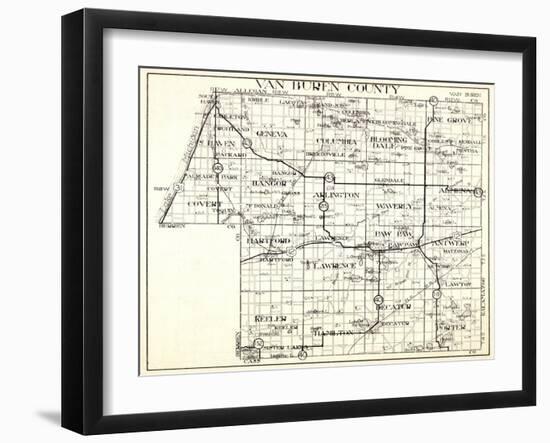 1930, Van Buren County, Geneva, Columbia, Bloomingdale, Pine Grove, Hartford, Keeler, Hamilton, Dec-null-Framed Giclee Print