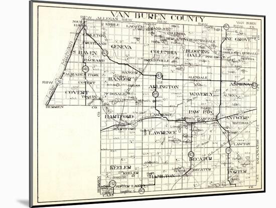 1930, Van Buren County, Geneva, Columbia, Bloomingdale, Pine Grove, Hartford, Keeler, Hamilton, Dec-null-Mounted Giclee Print