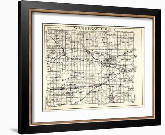 1930, Washtenaw County, Lyndon, Dexter, Webster, Salem, Superior, Ann Arbor, Bridgewater, Saline, M-null-Framed Giclee Print