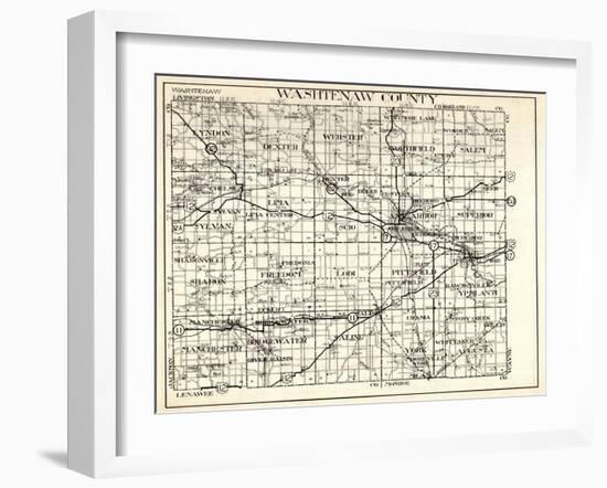 1930, Washtenaw County, Lyndon, Dexter, Webster, Salem, Superior, Ann Arbor, Bridgewater, Saline, M-null-Framed Giclee Print