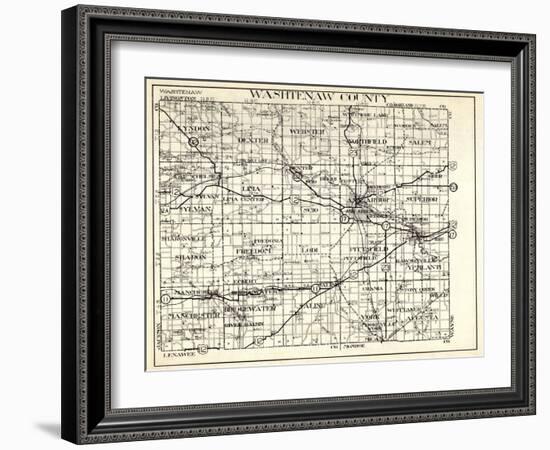 1930, Washtenaw County, Lyndon, Dexter, Webster, Salem, Superior, Ann Arbor, Bridgewater, Saline, M-null-Framed Giclee Print