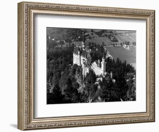 1930s-1940s Aerial of Neuschwanstein Castle-null-Framed Photographic Print