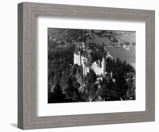 1930s-1940s Aerial of Neuschwanstein Castle-null-Framed Photographic Print