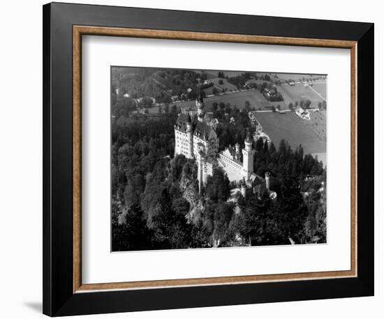 1930s-1940s Aerial of Neuschwanstein Castle-null-Framed Photographic Print