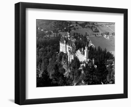 1930s-1940s Aerial of Neuschwanstein Castle-null-Framed Photographic Print