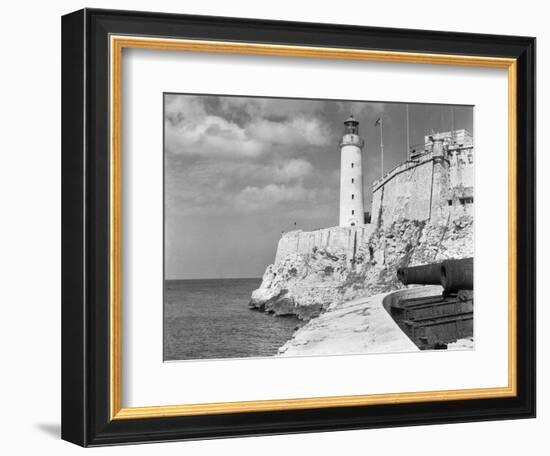 1930s-1940s Lighthouse at Morro Castle Havana Bay Havana Cuba-null-Framed Photographic Print