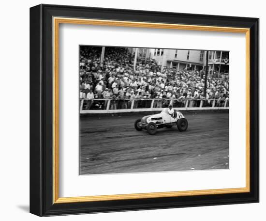 1930s-1940s Race Car Track and Crowd-null-Framed Photographic Print