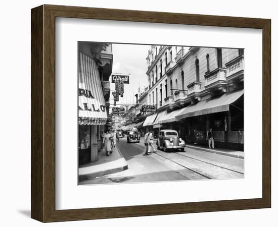 1930s-1940s Shopping Area San Rafael Avenue Havana Cuba-null-Framed Photographic Print