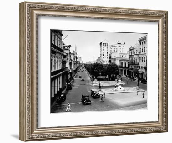 1930s-1940s Street Scene of the Prado Havana Cuba-null-Framed Photographic Print