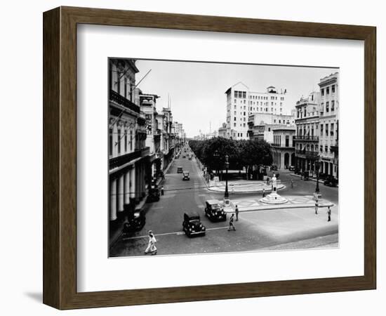 1930s-1940s Street Scene of the Prado Havana Cuba-null-Framed Photographic Print