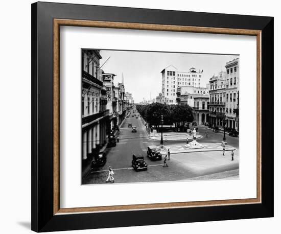 1930s-1940s Street Scene of the Prado Havana Cuba-null-Framed Photographic Print