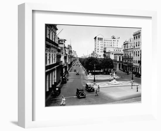 1930s-1940s Street Scene of the Prado Havana Cuba-null-Framed Photographic Print