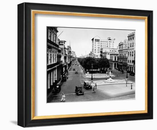 1930s-1940s Street Scene of the Prado Havana Cuba-null-Framed Photographic Print