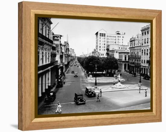 1930s-1940s Street Scene of the Prado Havana Cuba-null-Framed Premier Image Canvas