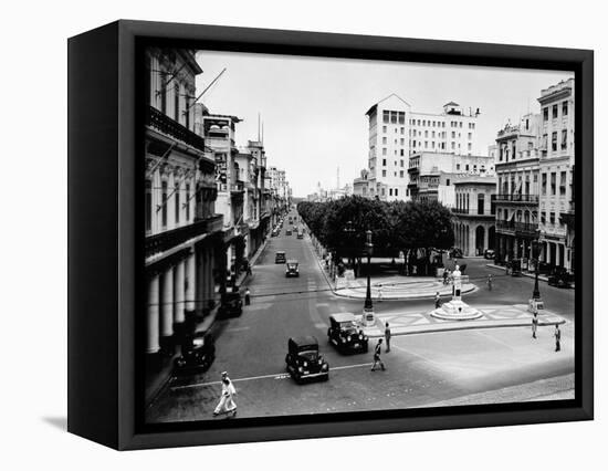 1930s-1940s Street Scene of the Prado Havana Cuba-null-Framed Premier Image Canvas