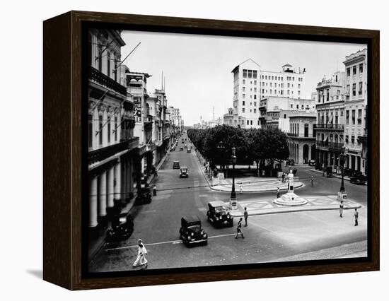 1930s-1940s Street Scene of the Prado Havana Cuba-null-Framed Premier Image Canvas