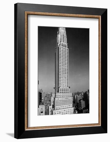1930s-1940s Tall Narrow Vertical View of Art Deco Style Chrysler Building Lexington Ave 42nd St-null-Framed Photographic Print