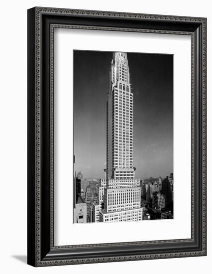 1930s-1940s Tall Narrow Vertical View of Art Deco Style Chrysler Building Lexington Ave 42nd St-null-Framed Photographic Print