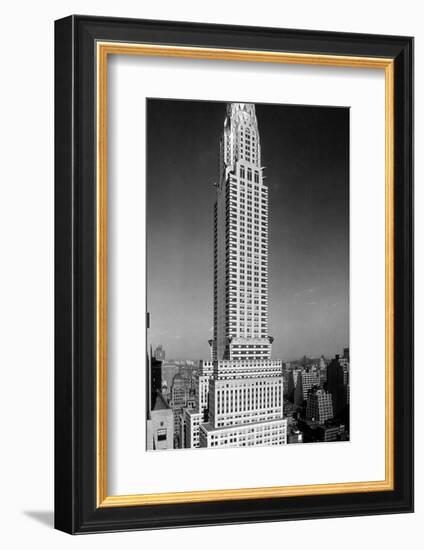 1930s-1940s Tall Narrow Vertical View of Art Deco Style Chrysler Building Lexington Ave 42nd St-null-Framed Photographic Print