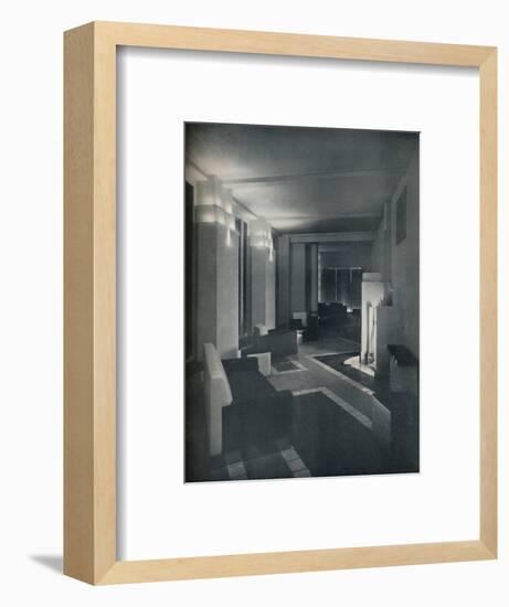 '1930s interior with contemporary lighting', 1930-Unknown-Framed Photographic Print