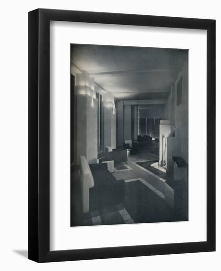 '1930s interior with contemporary lighting', 1930-Unknown-Framed Photographic Print