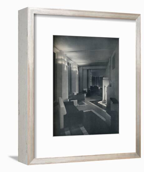 '1930s interior with contemporary lighting', 1930-Unknown-Framed Photographic Print