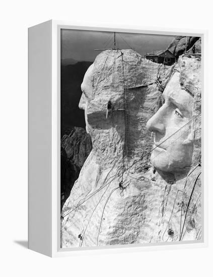 1930s Mount Rushmore under Construction Men Working on George Washington-null-Framed Premier Image Canvas