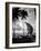 1930s Single Catamaran on Tropical Beach at Sunset Palm Trees Sri Lanka-null-Framed Photographic Print