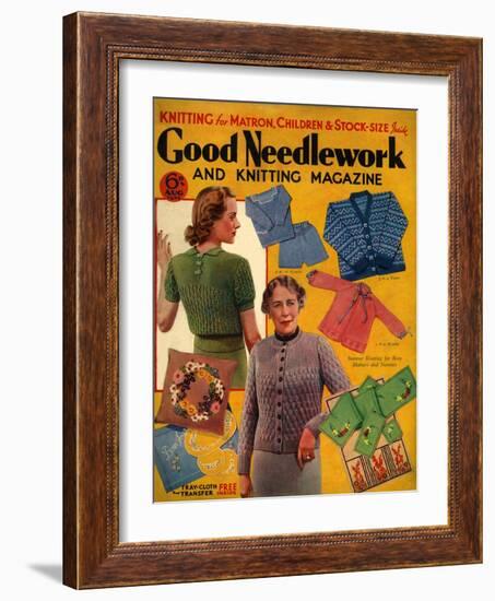 1930s UK Good Needlework and Knitting Magazine Cover-null-Framed Giclee Print