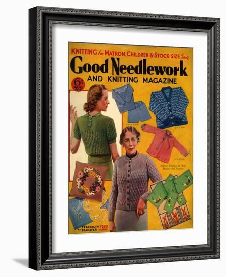 1930s UK Good Needlework and Knitting Magazine Cover-null-Framed Giclee Print