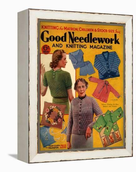 1930s UK Good Needlework and Knitting Magazine Cover-null-Framed Premier Image Canvas