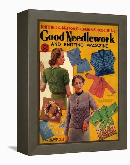 1930s UK Good Needlework and Knitting Magazine Cover-null-Framed Premier Image Canvas