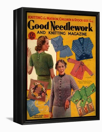 1930s UK Good Needlework and Knitting Magazine Cover-null-Framed Premier Image Canvas