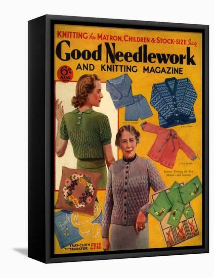 1930s UK Good Needlework and Knitting Magazine Cover-null-Framed Premier Image Canvas