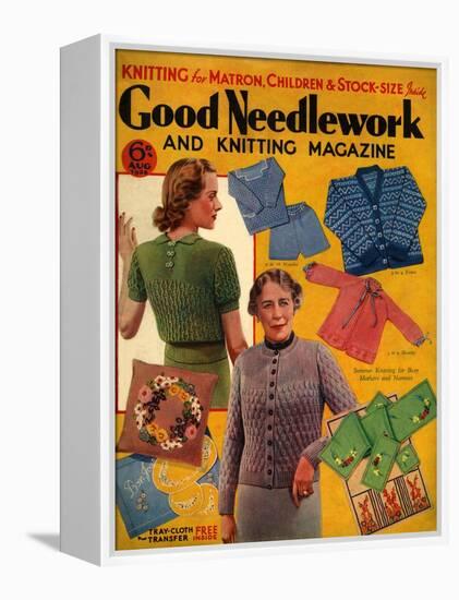 1930s UK Good Needlework and Knitting Magazine Cover-null-Framed Premier Image Canvas
