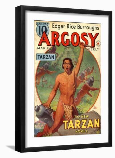 1930s USA Tarzan Argosy Magazine Cover-null-Framed Giclee Print