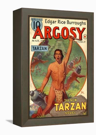 1930s USA Tarzan Argosy Magazine Cover-null-Framed Premier Image Canvas