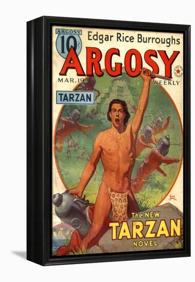 1930s USA Tarzan Argosy Magazine Cover-null-Framed Premier Image Canvas