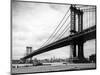 1930s View of Manhattan Bridge across East River from Brooklyn New York City-null-Mounted Photographic Print