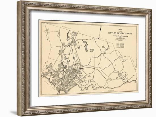 1932, Beverly City Map, Massachusetts, United States-null-Framed Giclee Print