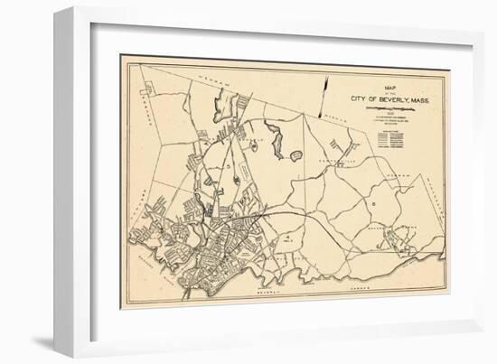 1932, Beverly City Map, Massachusetts, United States-null-Framed Giclee Print