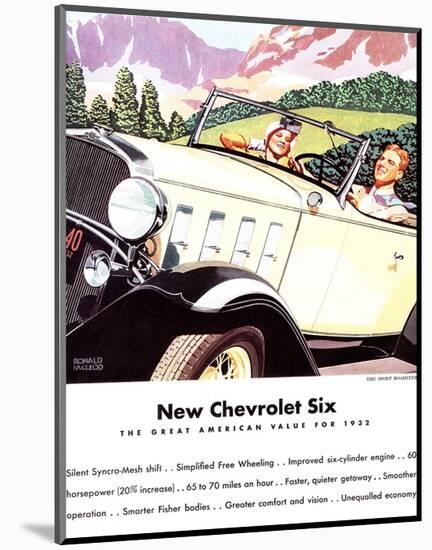 1932 GM New Chevrolet Six-null-Mounted Art Print