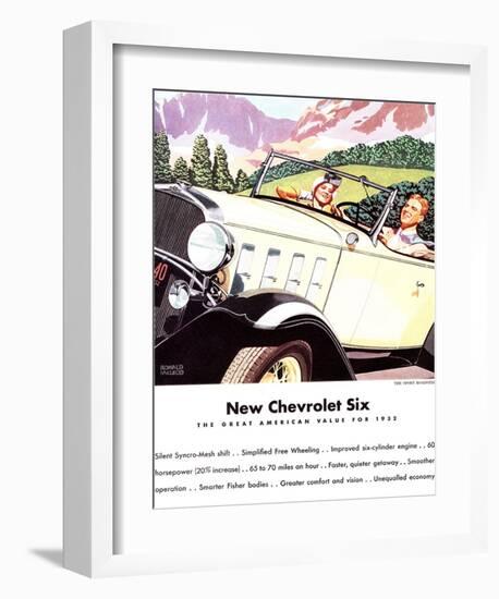 1932 GM New Chevrolet Six-null-Framed Art Print