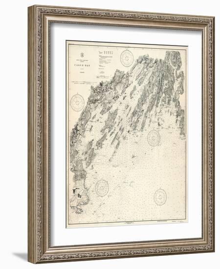 1933, Casco Bay Chart, Maine, Maine, United States-null-Framed Giclee Print