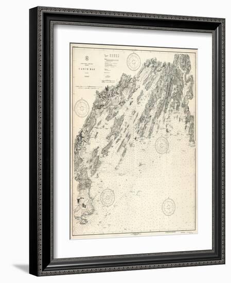 1933, Casco Bay Chart, Maine, Maine, United States-null-Framed Giclee Print