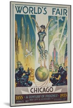 1933 Chicago Centennial World's Fair Poster-null-Mounted Giclee Print